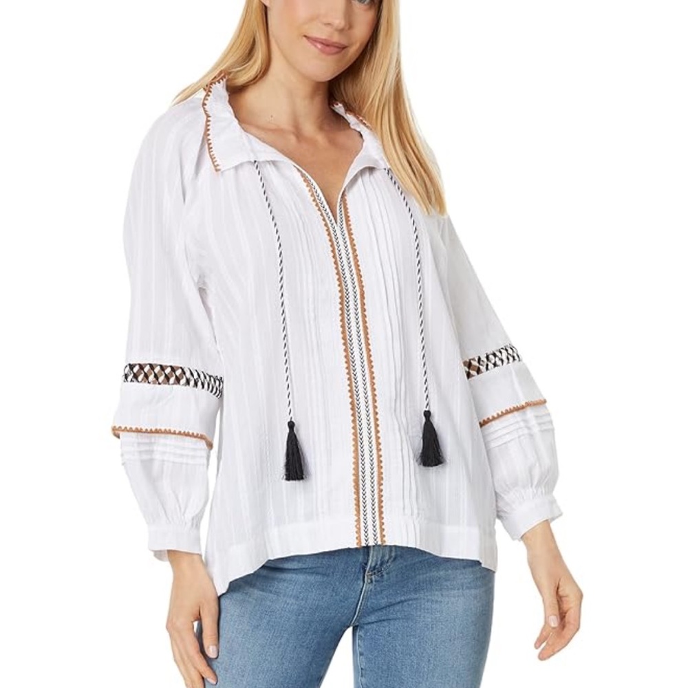 Elliott Lauren Bohemian White Blouse- Size XS